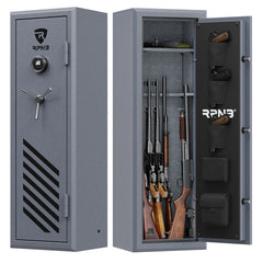 RPNB: 10 Gun Fireproof Biometric Fingerprint Safe for Pistols and Rifles, Grey, RPNB RPFS10-G