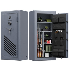 RPNB: 30 Gun Large Fireproof Digital Fingerprint Long Gun Safe for Pistols and Rifles, Grey, RPNB RPFS30-G