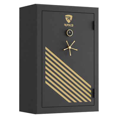 RPNB: 45 Gun Large Fireproof Biometric Fingerprint Long Gun Safe for Pistols and Rifles, Black, RPNB RPFS45-B