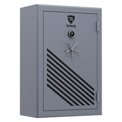 RPNB: 45 Gun Large Fireproof Biometric Digital Rifle Gun Safe for Pistols and Rifles, Grey, RPNB RPFS45-G