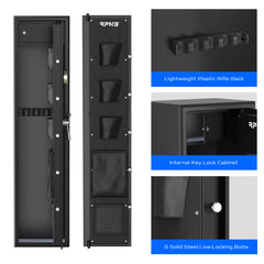 RPNB RP5FR Large Biometric Rifle Safe,Electronic Gun Security Cabinet for 5 Rifles