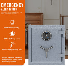 RPNB RPFS40G Grey Deluxe Fireproof Safe with Smart Touchscreen Keypad 0.84 Cubic Feet