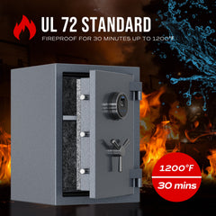 RPNB RPFS50G Grey High Capacity Digital Fireproof Safe with Adjustable Shelf for Money & Jewelry, 1.29 Cubic Feet