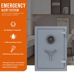 RPNB RPFS50G Grey High Capacity Digital Fireproof Safe with Adjustable Shelf for Money & Jewelry, 1.29 Cubic Feet