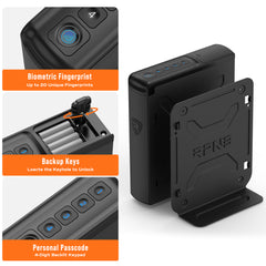 RPNB: Biometric Handgun Safe with Quick Access Sliding Door, Bedside Mounted Pistol Safe, RP2007