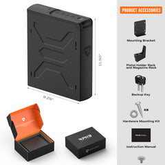 RPNB: Biometric Handgun Safe with Quick Access Sliding Door, Bedside Mounted Pistol Safe, RP2007