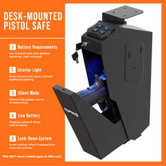 RPNB RP311E Quick Access Drop Down gun Safe with Digital Keypad Lock, Mounted Handgun Safe